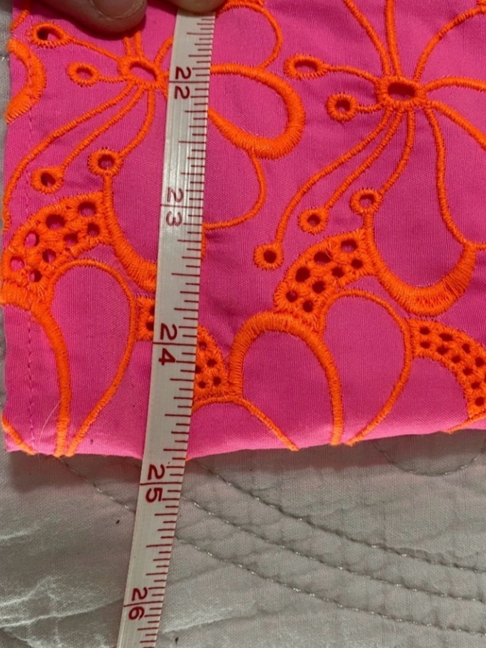 Lilly Pulitzer Pink Eyelet Lailah Tunic | XL | Orange Embroidered Flowers - Picture 12 of 13